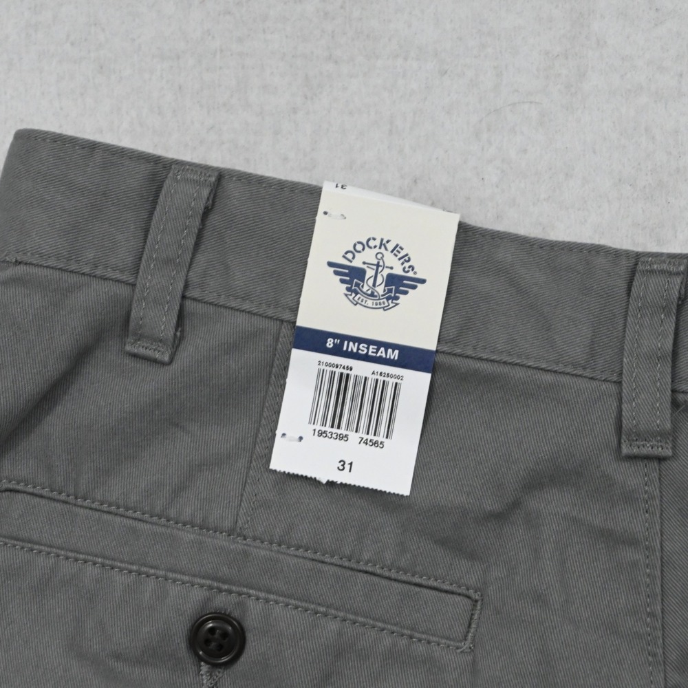 Dockers Perfect Short Men 31 NEW Gray 8" Inseam Hidden Security Pocket - Picture 7 of 10